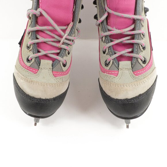 CCM Kids' Figure Ice Skates Size 2 Jamie Girl Pink Grey Butterfly Junior Lace-Up - Picture 11 of 15